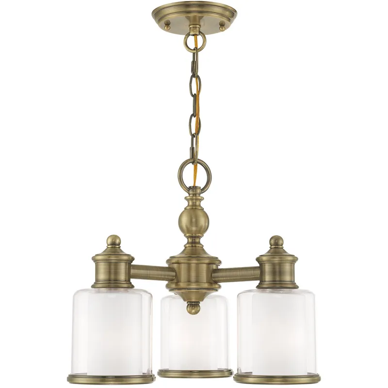 Middlebush 3 Light 16 inch Antique Brass Convertible Chandelier/Semi-Flush Ceiling Light