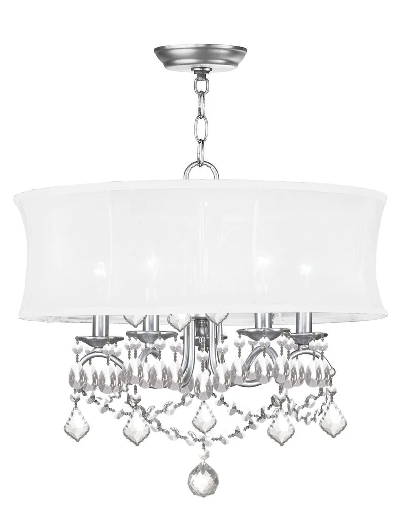 Newcastle 5 Light 20 inch Brushed Nickel Chandelier Ceiling Light