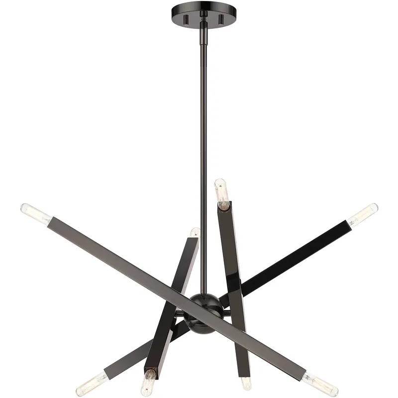 Monaco 8 Light 23 inch Black Chrome Chandelier Ceiling Light