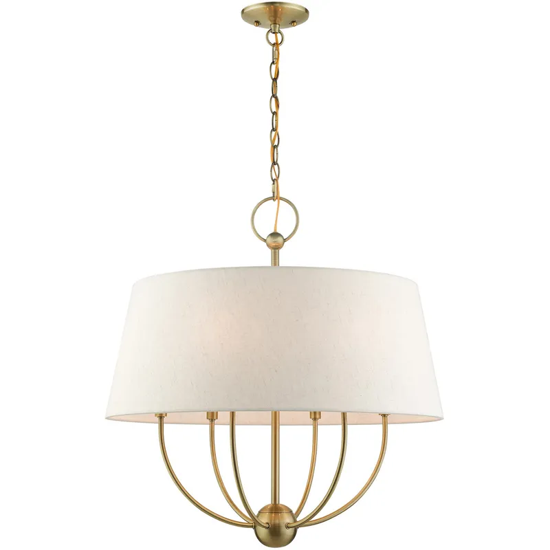 Cartwright 6 Light 24 inch Antique Brass Pendant Chandelier Ceiling Light