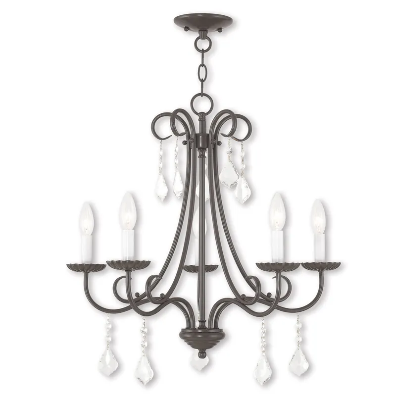 Daphne 5 Light 24.75 inch English Bronze Chandelier Ceiling Light