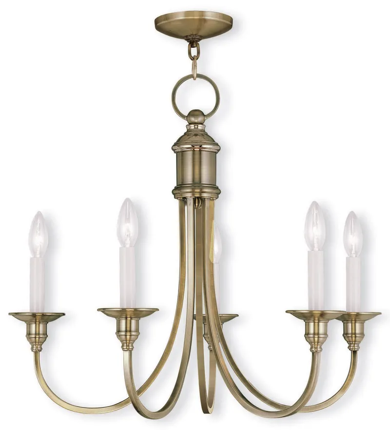 Cranford 5 Light 24 inch Antique Brass Chandelier Ceiling Light