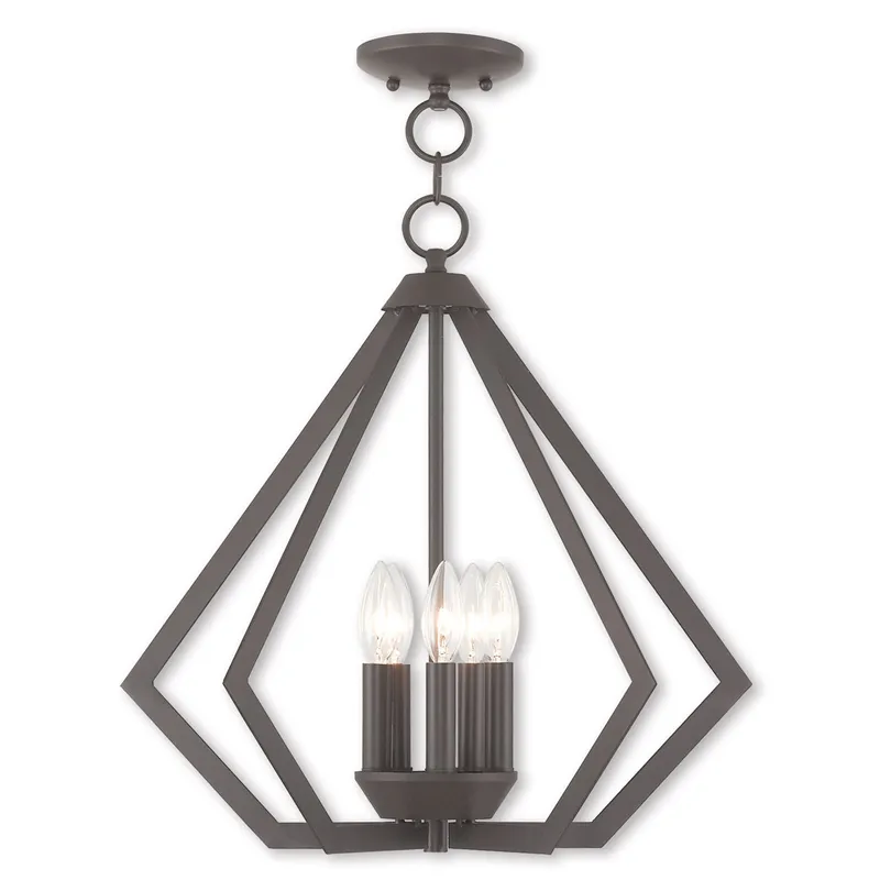 Prism 5 Light 20 inch Bronze Chandelier Ceiling Light