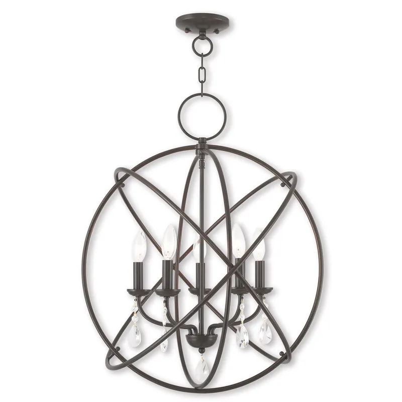 Aria 5 Light 23.5 inch English Bronze Pendant Chandelier Ceiling Light