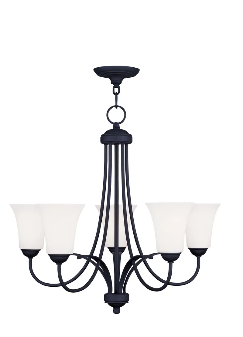 Ridgedale 5 Light 25 inch Black Chandelier Ceiling Light