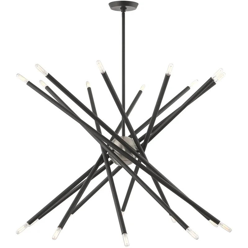 Soho 20 Light 37.5 inch Scandinavian Gray with Brushed Nickel Accents Large Chandelier Ceiling Light