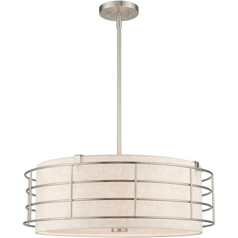 Blanchard 5 Light 23 inch Brushed Nickel Pendant Chandelier Ceiling Light