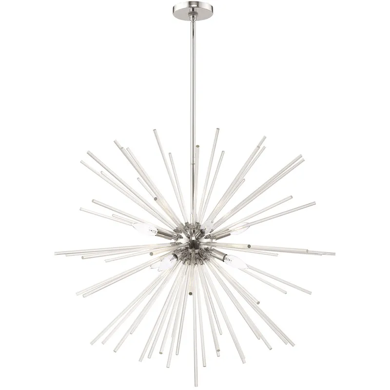 Utopia 8 Light 34 inch Polished Chrome Large Pendant Chandelier Ceiling Light