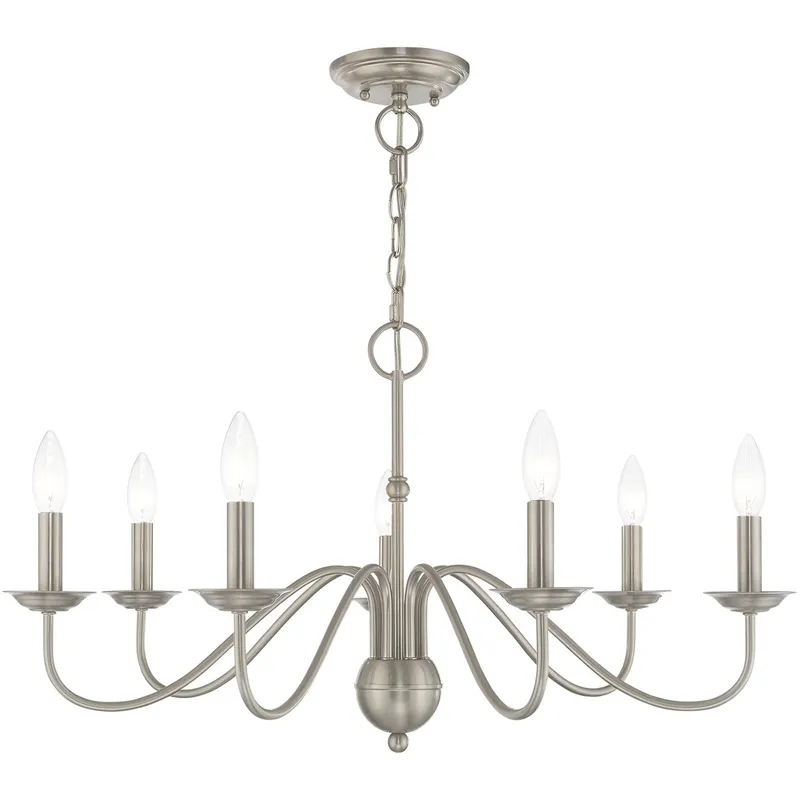 Windsor 7 Light 28 inch Brushed Nickel Chandelier Ceiling Light