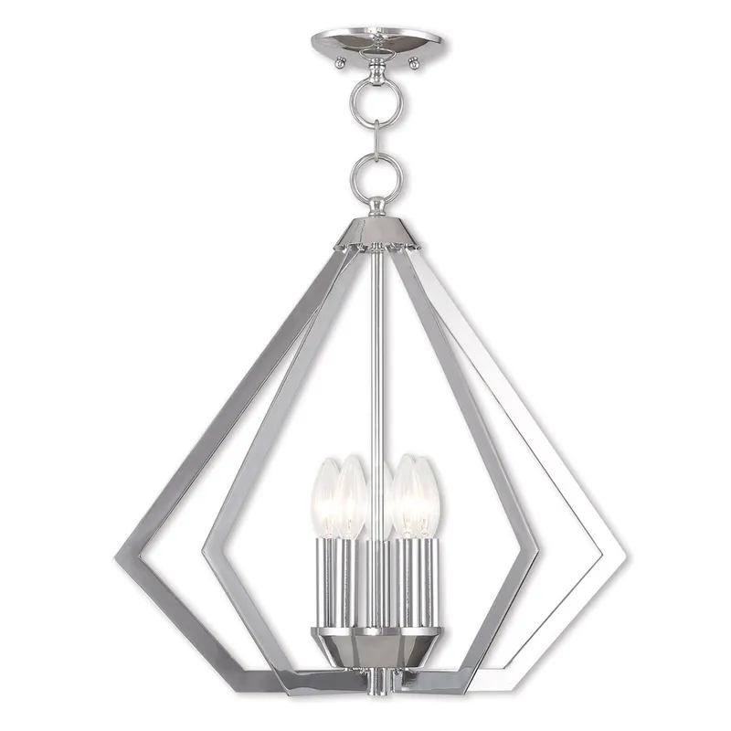 Prism 5 Light 20 inch Polished Chrome Chandelier Ceiling Light