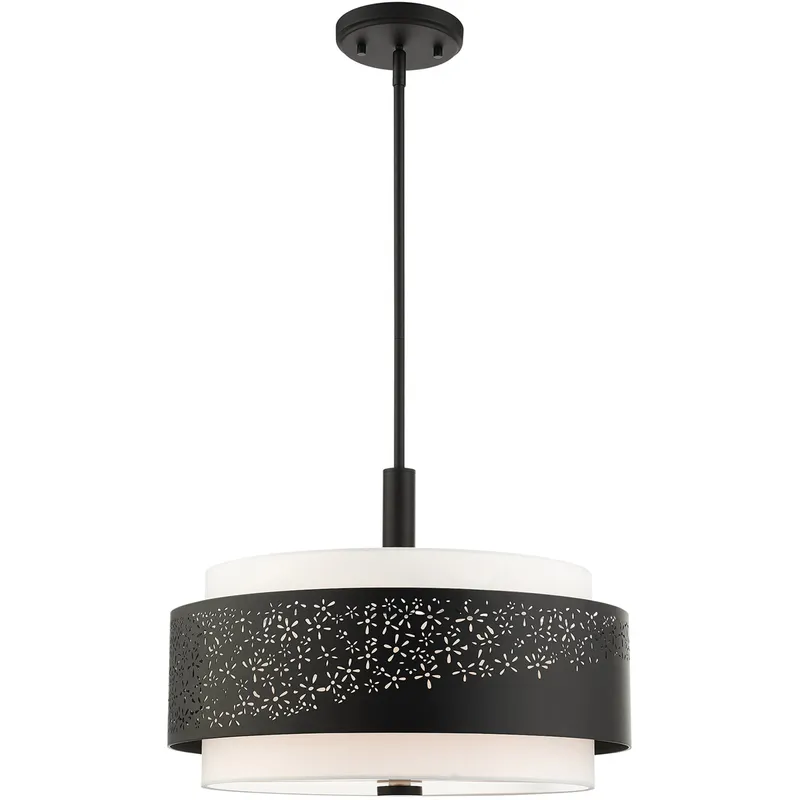 Noria 4 Light 20 inch Black Pendant Chandelier Ceiling Light