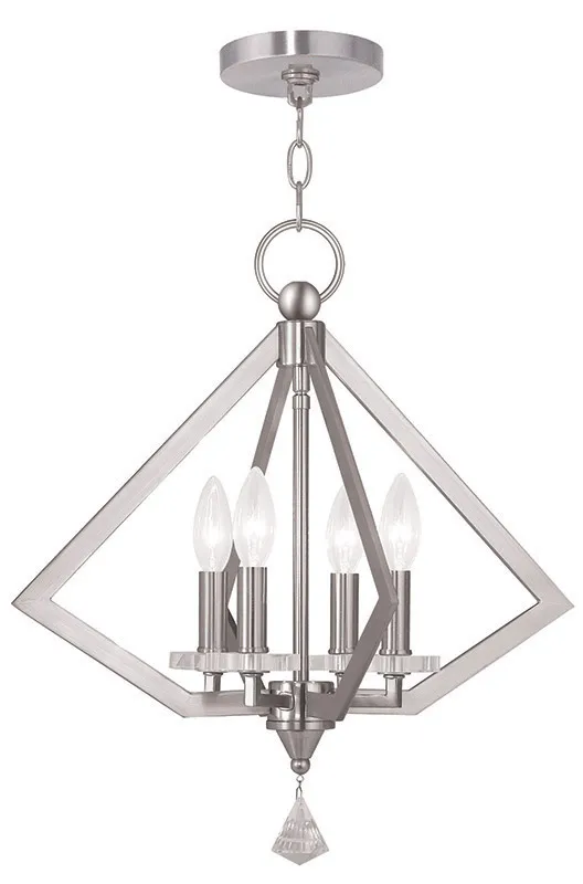 Diamond 4 Light 18 inch Brushed Nickel Chandelier Ceiling Light