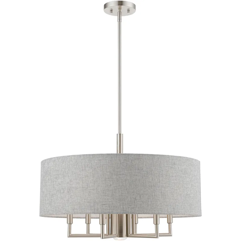 Dakota 7 Light 24 inch Brushed Nickel Pendant Chandelier Ceiling Light