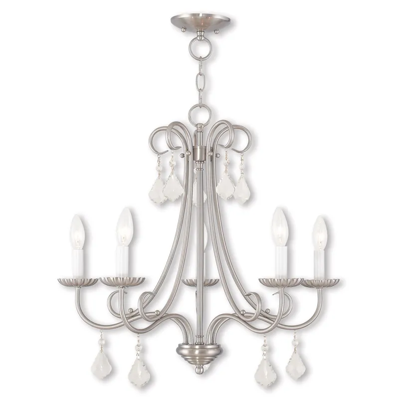 Daphne 5 Light 24.75 inch Brushed Nickel Chandelier Ceiling Light
