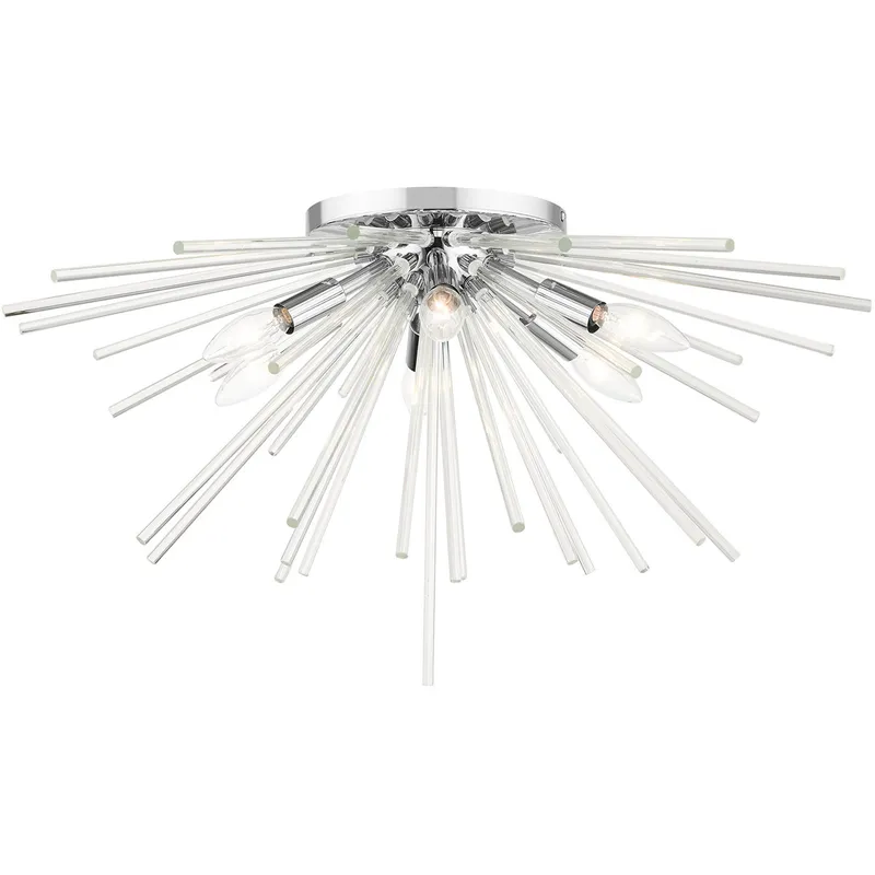 Utopia 6 Light 25.75 inch Polished Chrome Extra Large Flush Mount Ceiling Light