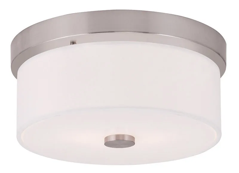 Meridian 2 Light 11 inch Brushed Nickel Flush Mount Ceiling Light