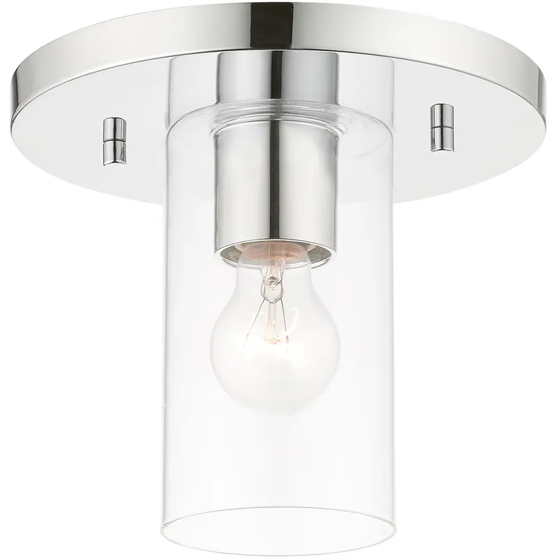 Zurich 1 Light 9 inch Polished Chrome Small Flush Mount Ceiling Light