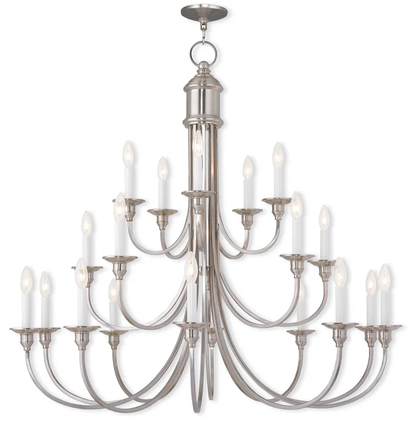 Cranford 20 Light 42 inch Brushed Nickel Grande Foyer Chandelier Ceiling Light