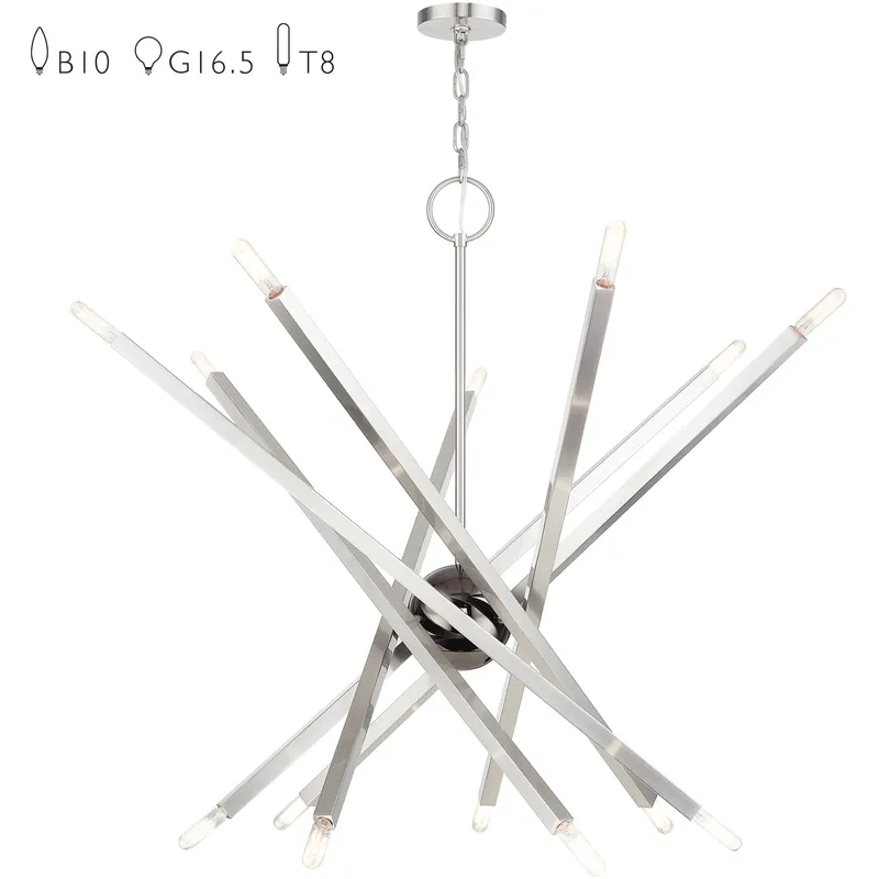 Monaco 14 Light 40 inch Brushed Nickel Extra Large Foyer Chandelier Ceiling Light