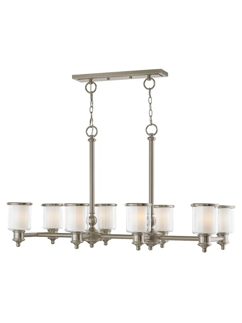 Middlebush 8 Light 41.75 inch Brushed Nickel Linear Chandelier Ceiling Light
