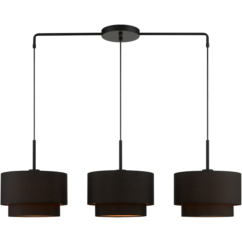 Sentosa 3 Light 13 inch Black Large Linear Chandelier Ceiling Light, Large