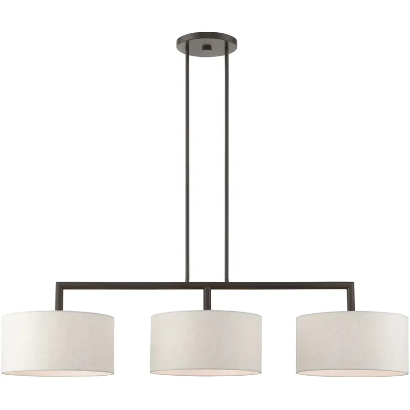 Monroe 3 Light 51 inch English Bronze Linear Chandelier Ceiling Light