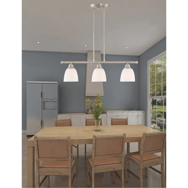 Somerset 3 Light 28 inch Brushed Nickel Linear Chandelier Ceiling Light