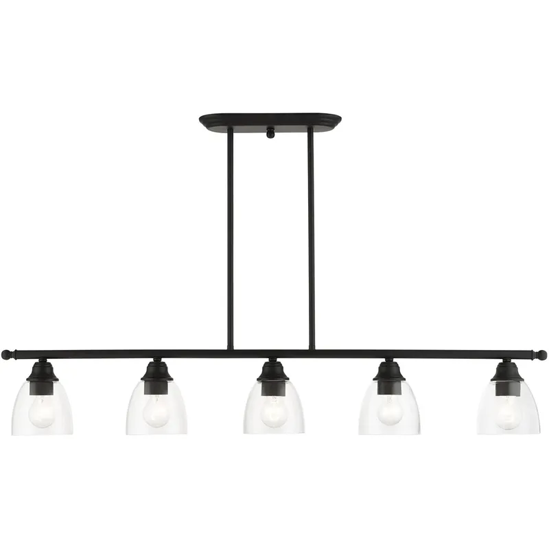 Montgomery 5 Light 42 inch Black Linear Chandelier Ceiling Light