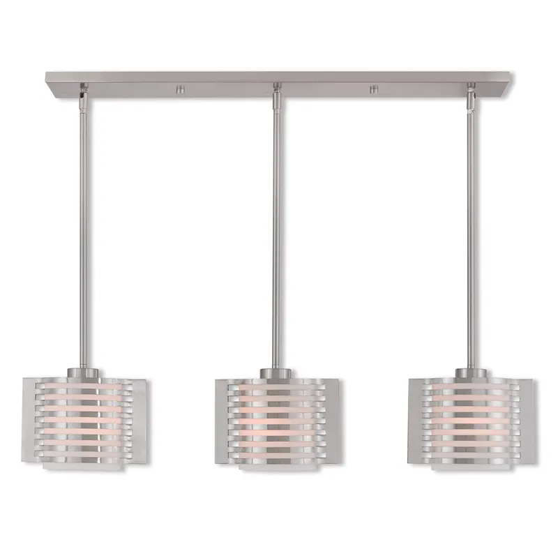 Hilliard 3 Light 36.5 inch Brushed Nickel Linear Chandelier Ceiling Light