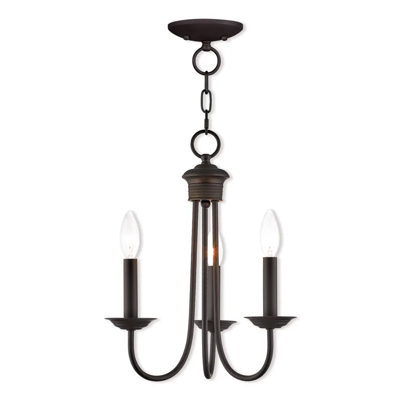 Estate 3 Light 14 inch Bronze Mini Chandelier Ceiling Light