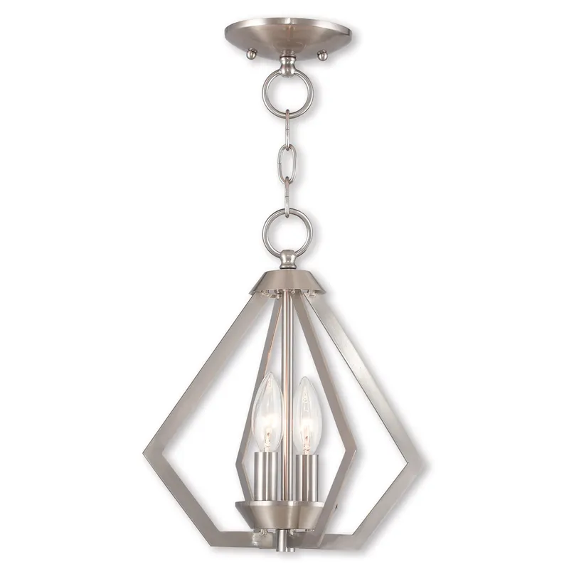 Prism 2 Light 11.25 inch Brushed Nickel Convertible Petite Pendant/Semi-Flush Ceiling Light