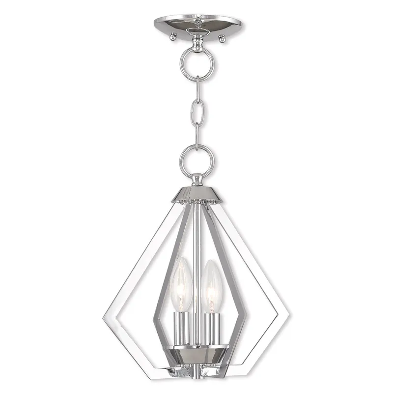 Prism 2 Light 11.25 inch Polished Chrome Convertible Petite Pendant/Semi-Flush Ceiling Light
