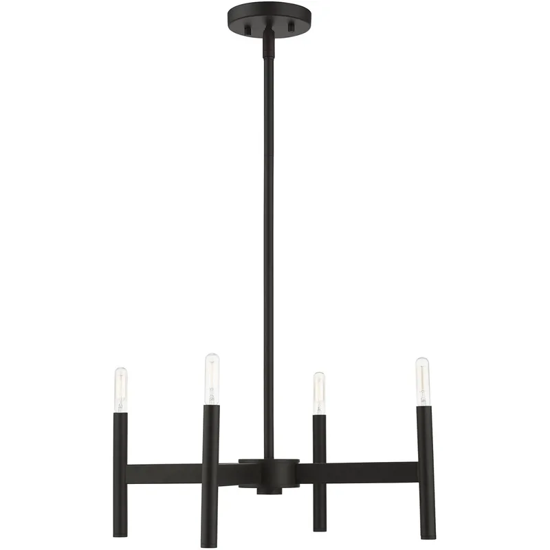 Copenhagen 4 Light 20 inch Black Mini Chandelier Ceiling Light