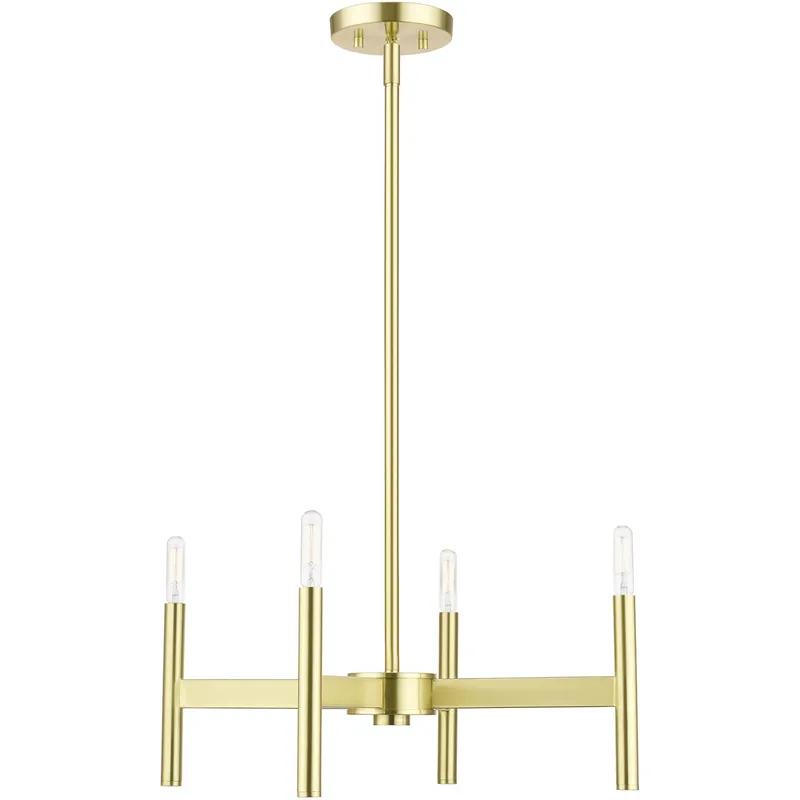Copenhagen 4 Light 20 inch Satin Brass Mini Chandelier Ceiling Light