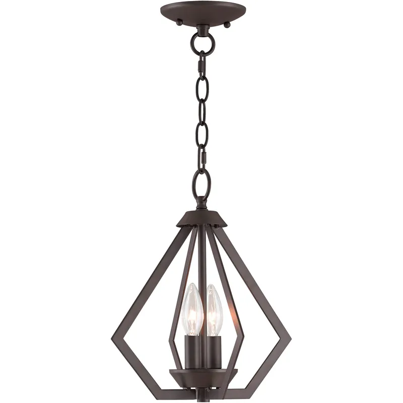 Prism 2 Light 11.25 inch Bronze Convertible Petite Pendant/Semi-Flush Ceiling Light