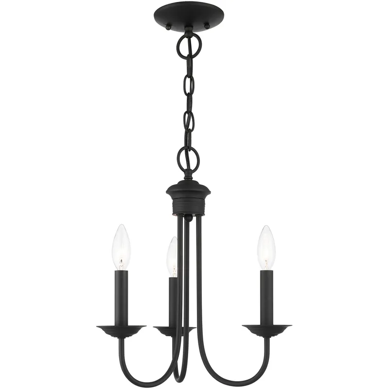 Estate 3 Light 14 inch Black Mini Chandelier Ceiling Light