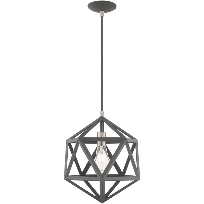 Ashland 1 Light 13 inch Scandinavian Gray with Brushed Nickel Accents Pendant Ceiling Light
