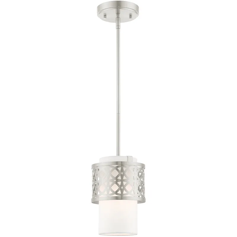 Calinda 1 Light 7.25 inch Brushed Nickel Mini Pendant Ceiling Light