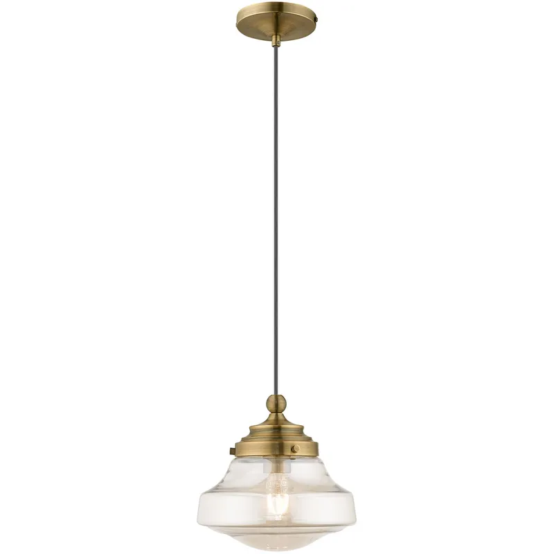 Avondale 1 Light 9 inch Antique Brass Mini Pendant Ceiling Light