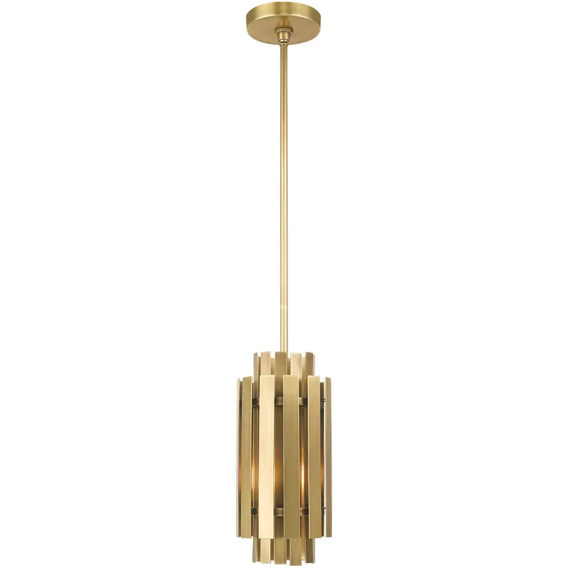 Greenwich 1 Light 6 inch Natural Brass Single Pendant Ceiling Light