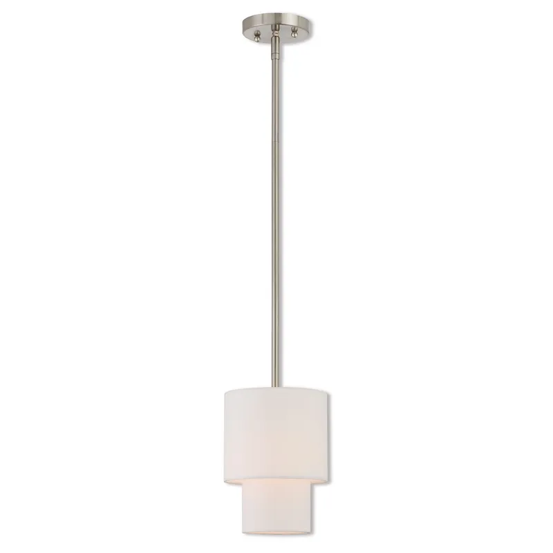 Meridian 1 Light 7 inch Brushed Nickel Single Pendant Ceiling Light