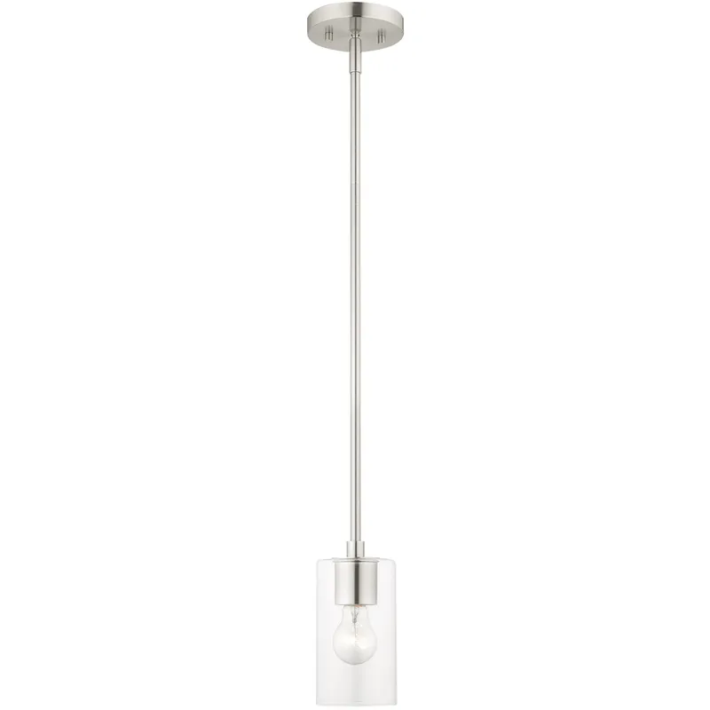 Zurich 1 Light 5 inch Brushed Nickel Mini Pendant Ceiling Light