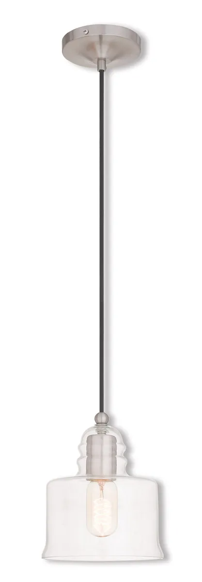 Hand Blown Art Glass Mini Pendants 1 Light 6.75 inch Brushed Nickel Mini Pendant Ceiling Light