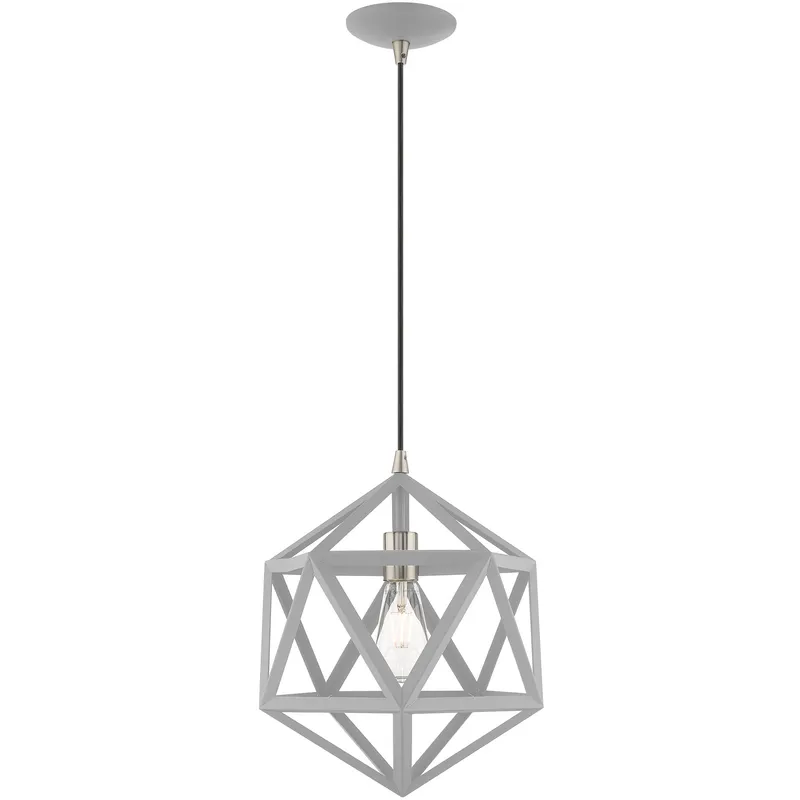 Ashland 1 Light 13 inch Nordic Gray with Brushed Nickel Accents Pendant Ceiling Light