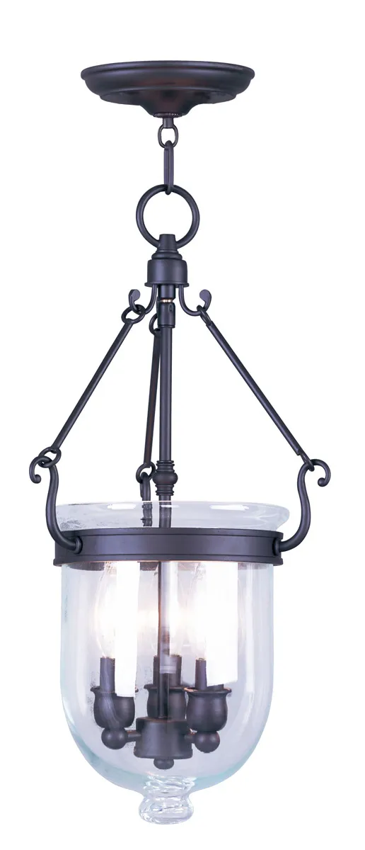 Jefferson 3 Light 10 inch Bronze Mini Pendant Ceiling Light
