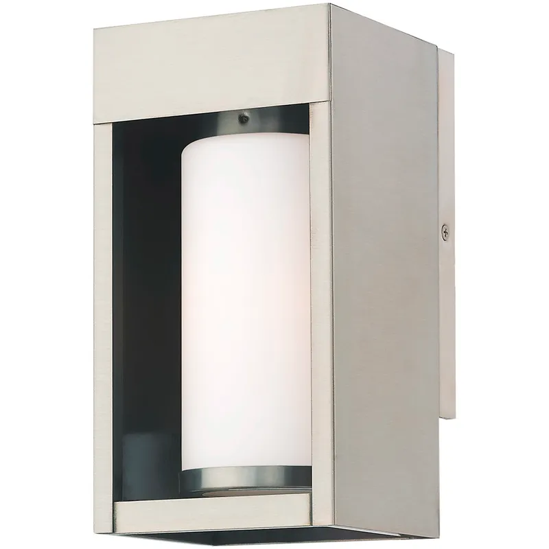 Bleecker 1 Light 9.25 inch Brushed Nickel Outdoor Small Wall Lantern