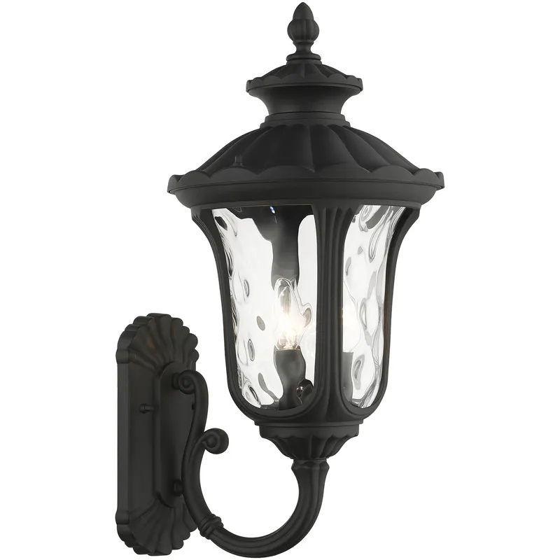Oxford 3 Light 22 inch Textured Black Large Up Outdoor Wall Lantern