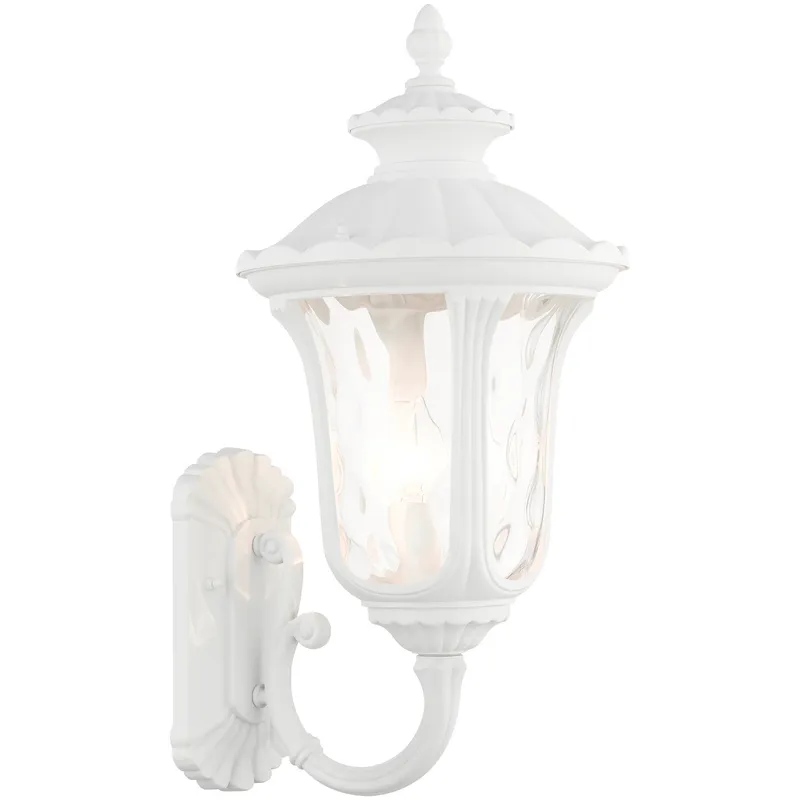 Oxford 3 Light 22 inch Textured White Large Up Outdoor Wall Lantern