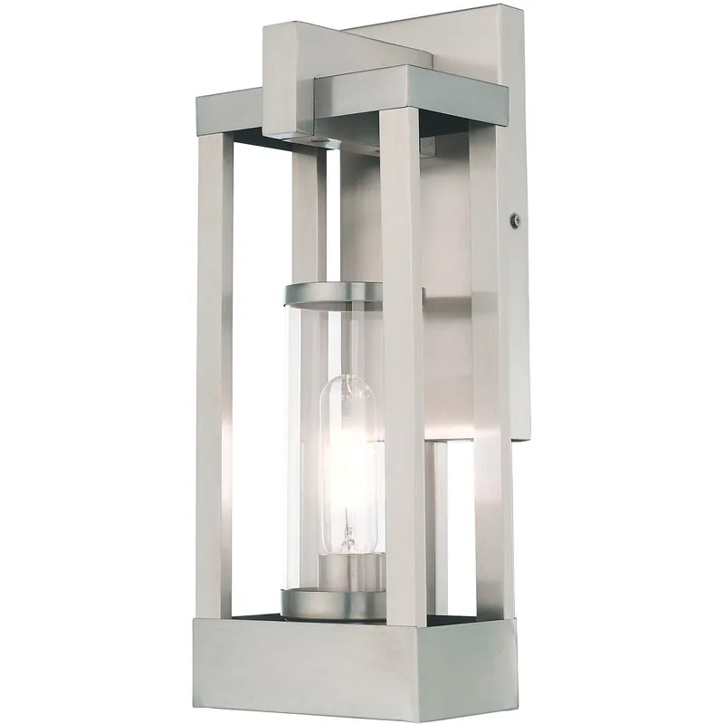 Delancey 1 Light 16 inch Brushed Nickel Medium Outdoor Wall Lantern