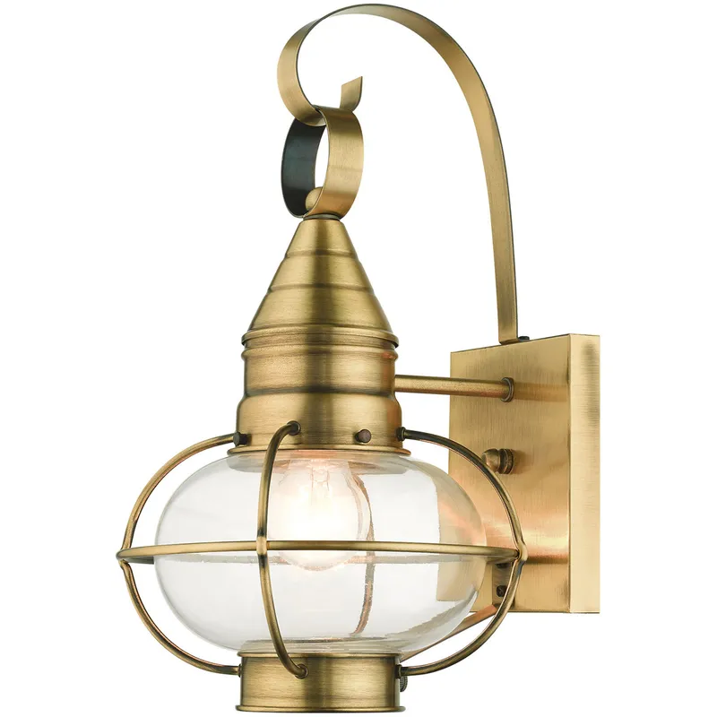 Newburyport 1 Light 14.75 inch Antique Brass Medium Outdoor Wall Lantern